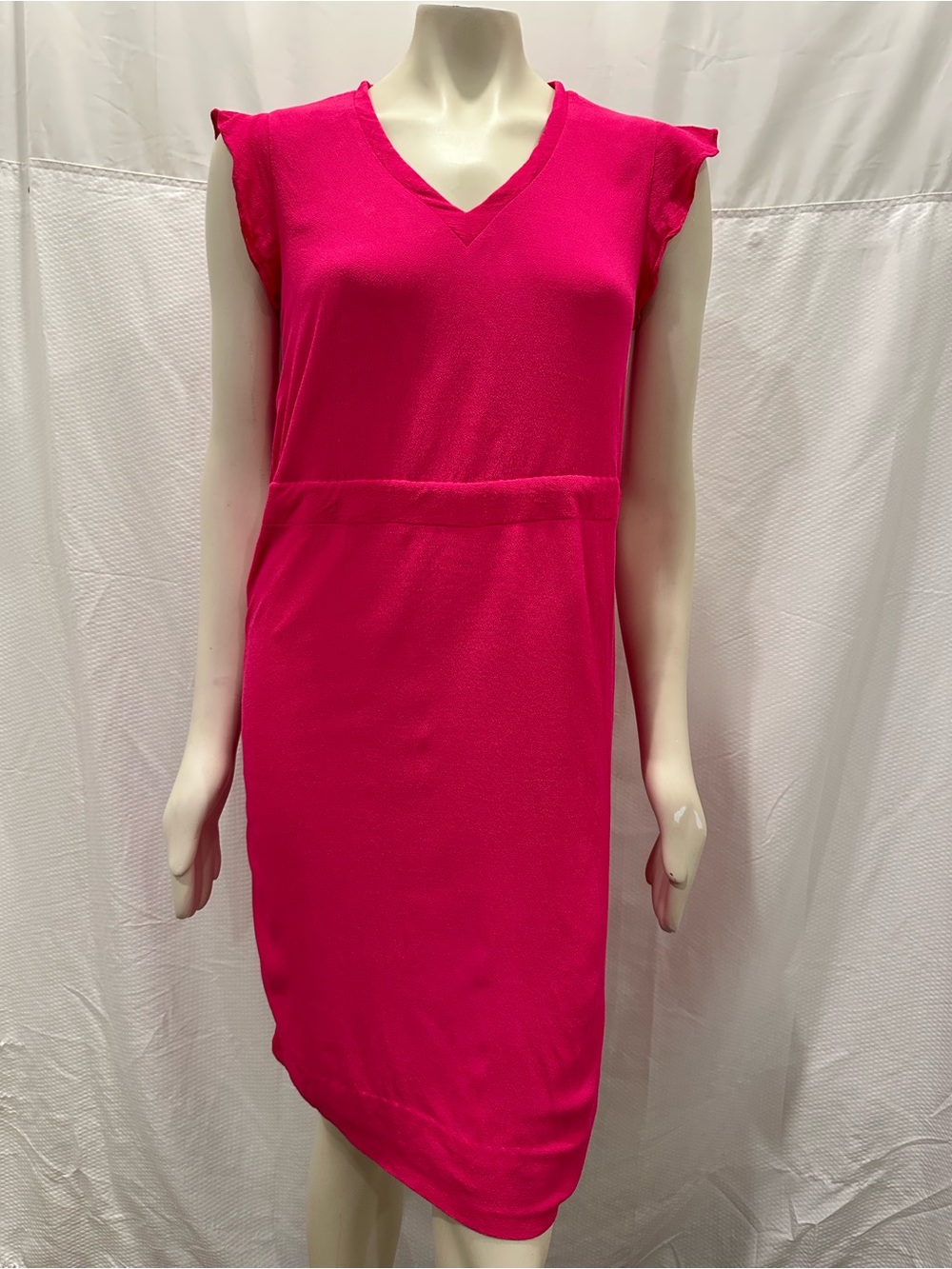 kate spade Hot Pink V-Neck Cap-Sleeve Midi Sheath Dress